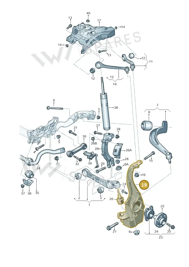 4G0407253A — Audi A7 Sportback (2014-2018) diagram 788407000, position 19