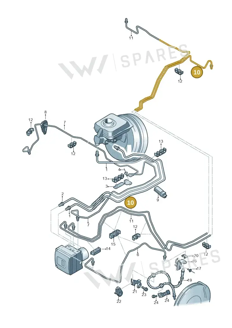 4G0614725S — Audi A7 Sportback (2014-2018) diagram 711611200, position 10