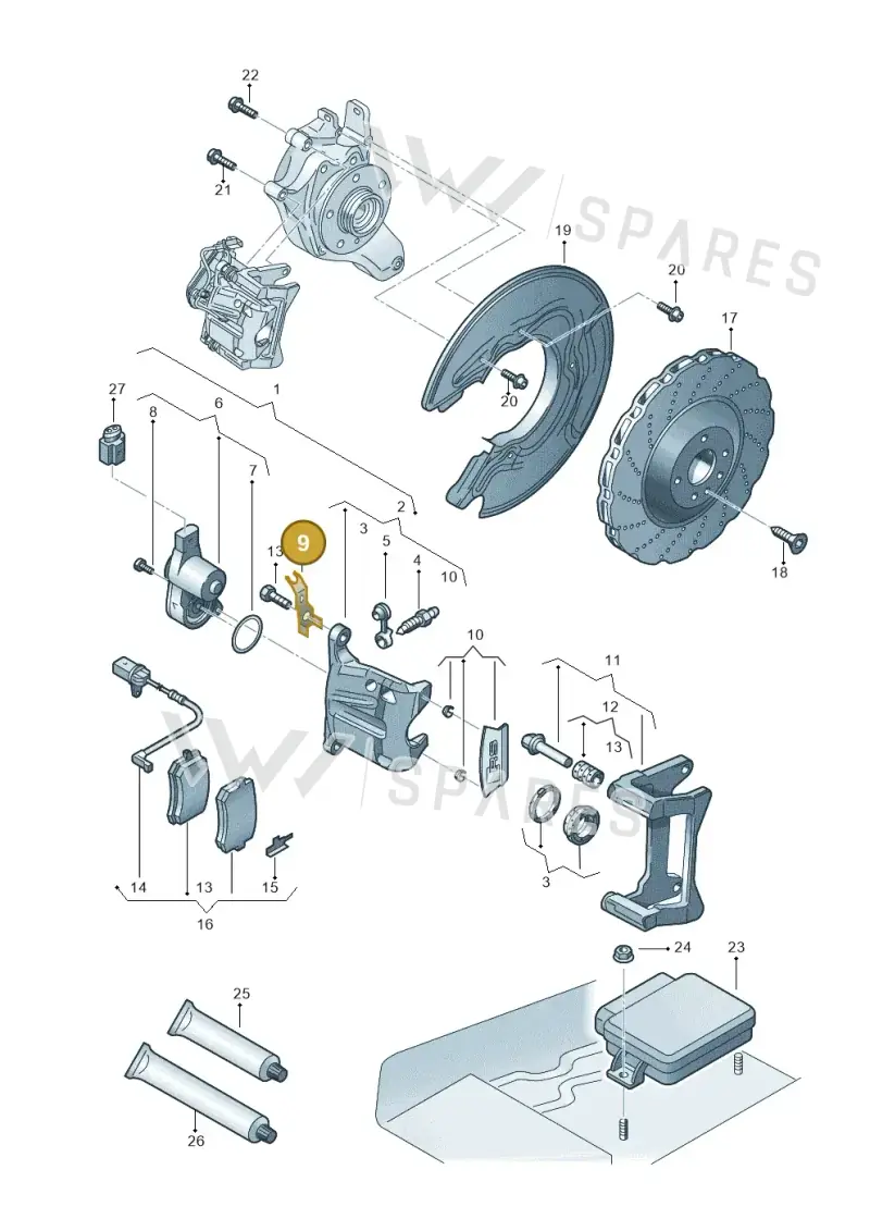 4G0615134 — Audi RS4 Av. qu. 4.2 (2012-2015) diagram 765615710, position 9