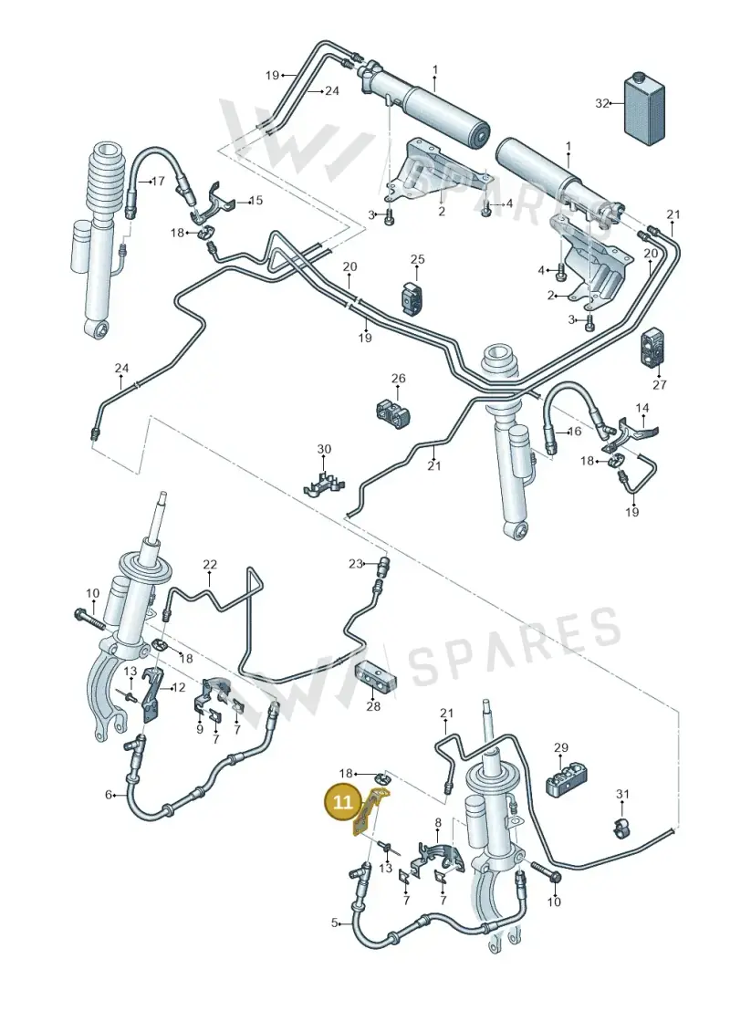 4G0616273C — Audi RS6 Avant (2013-2018) diagram 758616400, position 11