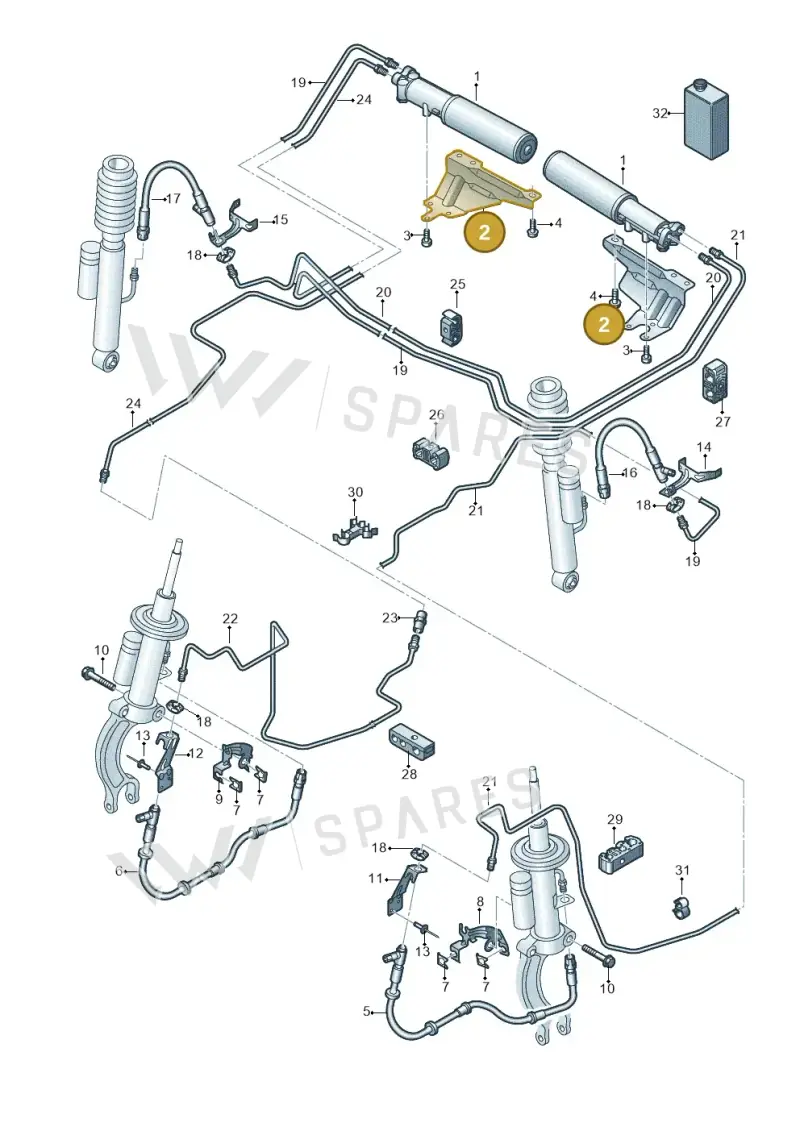 4G0616839A — Audi RS6 Avant (2013-2018) diagram 758616400, position 2