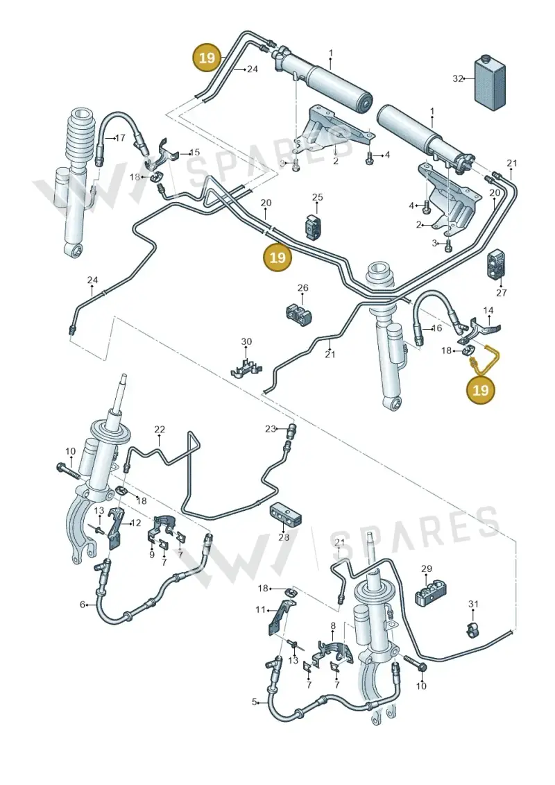 4G0616861A — Audi RS6 Avant (2013-2018) diagram 758616400, position 19