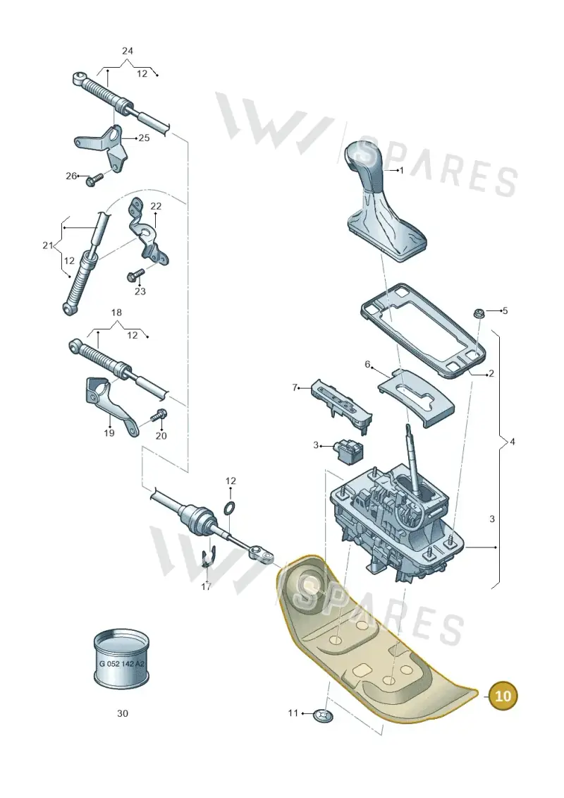 4G0713077 — Audi A7 Sportback (2014-2018) diagram 788713100, position 10