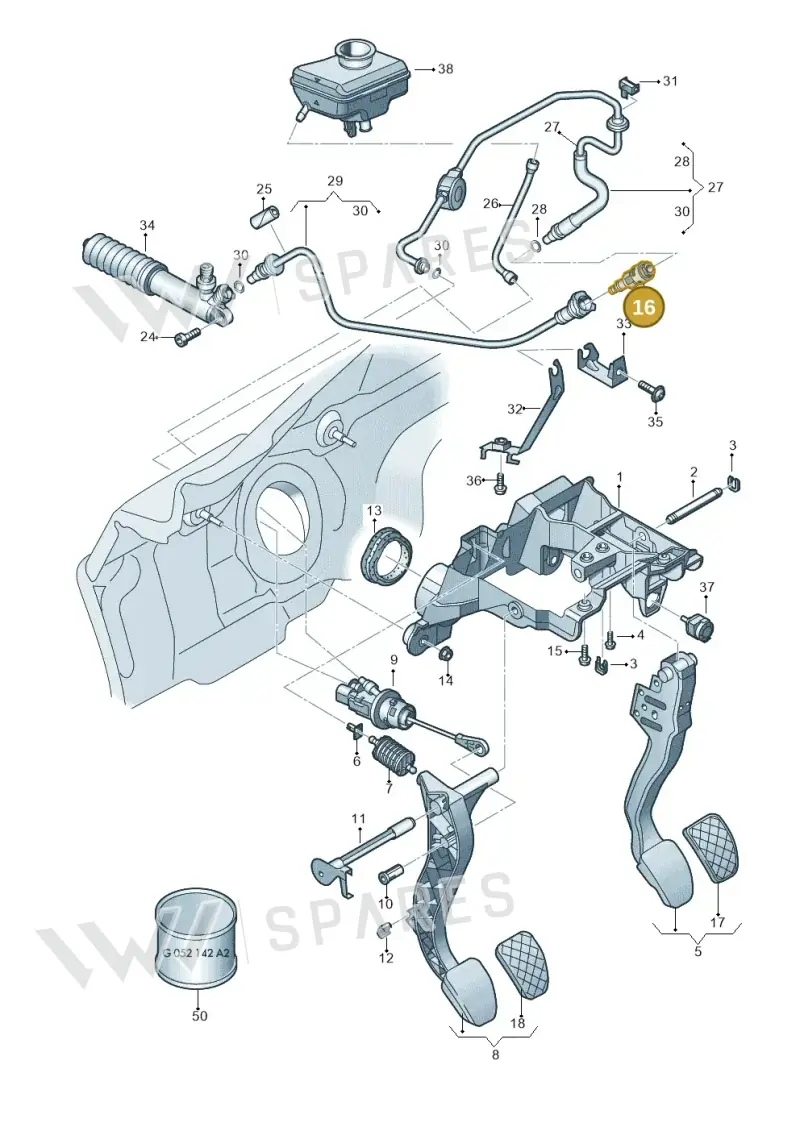 4G0721435 — Audi A6 2.0 tdi (2010-2015) diagram 670721250, position 16