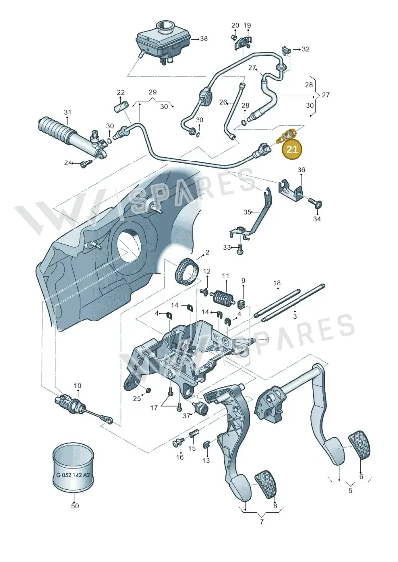 4G0721435 — Audi A6 2.0 tdi (2010-2015) diagram 670721300, position 21