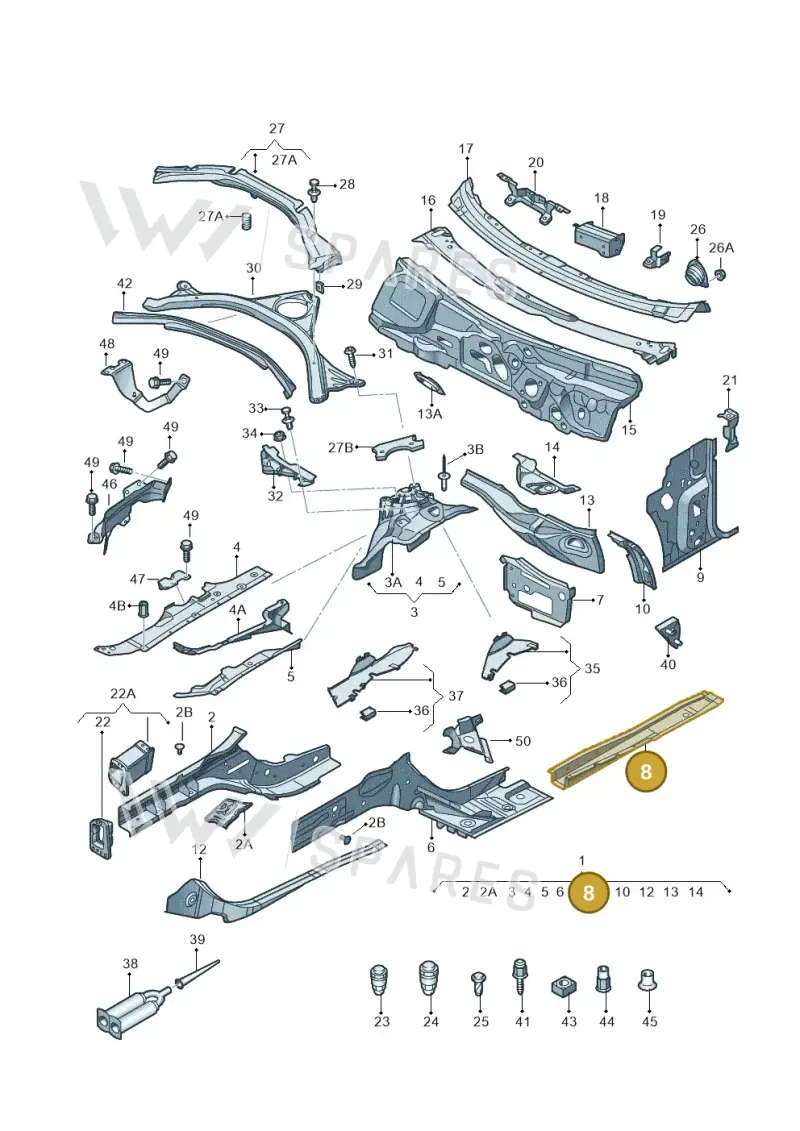 4G0803107TA — Audi A7 Sportback (2014-2018) diagram 711803000, position 8
