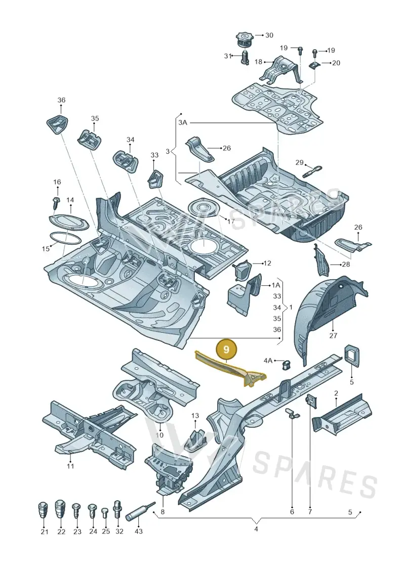 4G0803346 — Audi RS7 Sportback (2013-2018) diagram 765803500, position 9