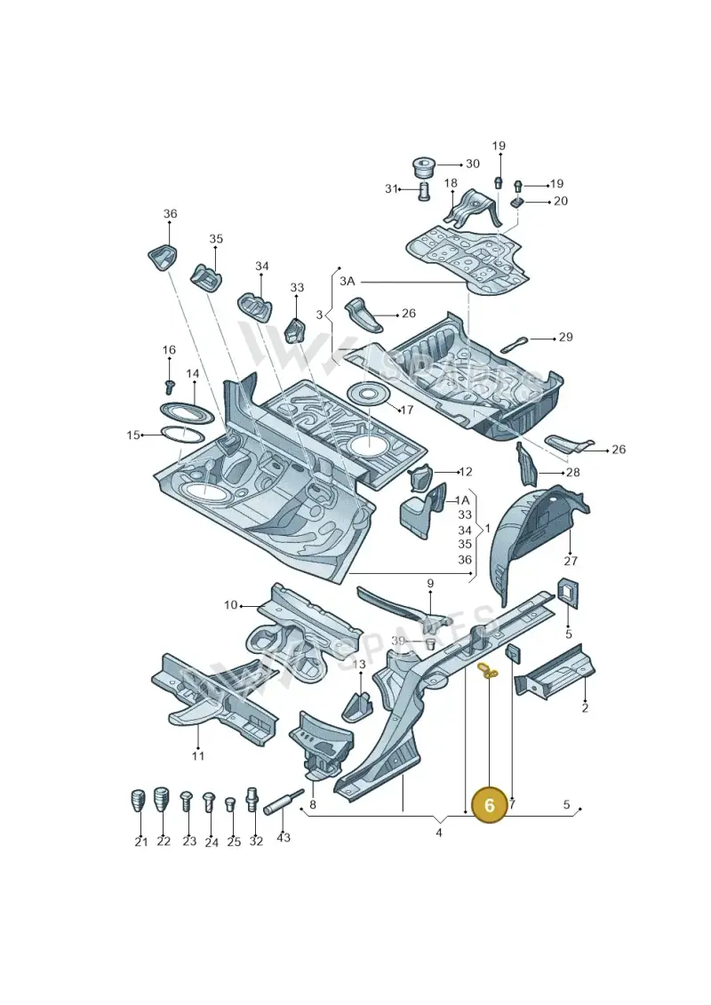 4G0803399 — Volkswagen Phideon (2016-2023) diagram 251803500, position 6