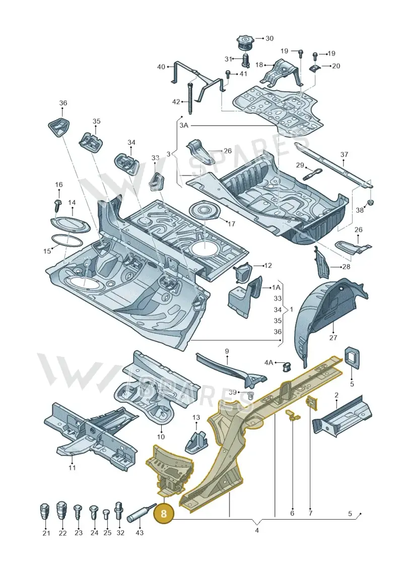 4G0803531 — Audi A7 Sportback (2014-2018) diagram 711803500, position 8