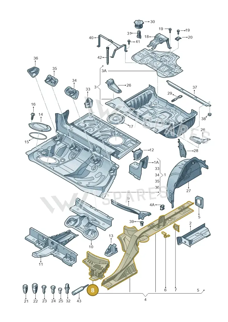 4G0803532 — Audi A7 Sportback (2014-2018) diagram 711803500, position 8