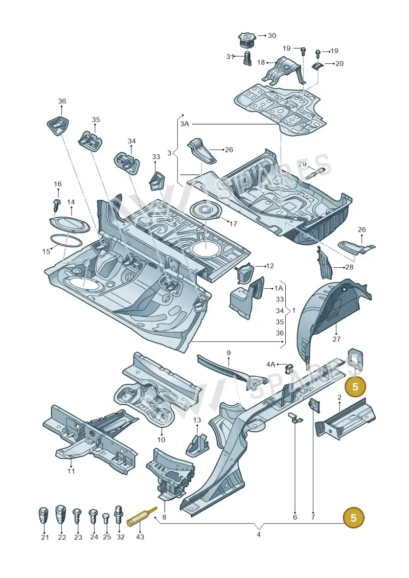 4G0804474 — Audi RS7 Sportback (2013-2018) diagram 765803500, position 5