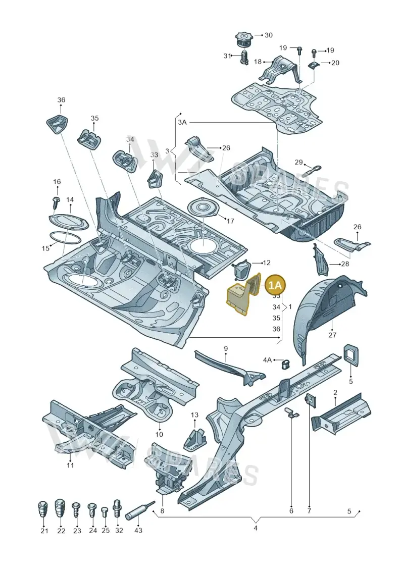 4G0804479 — Audi RS7 Sportback (2013-2018) diagram 765803500, position 1A