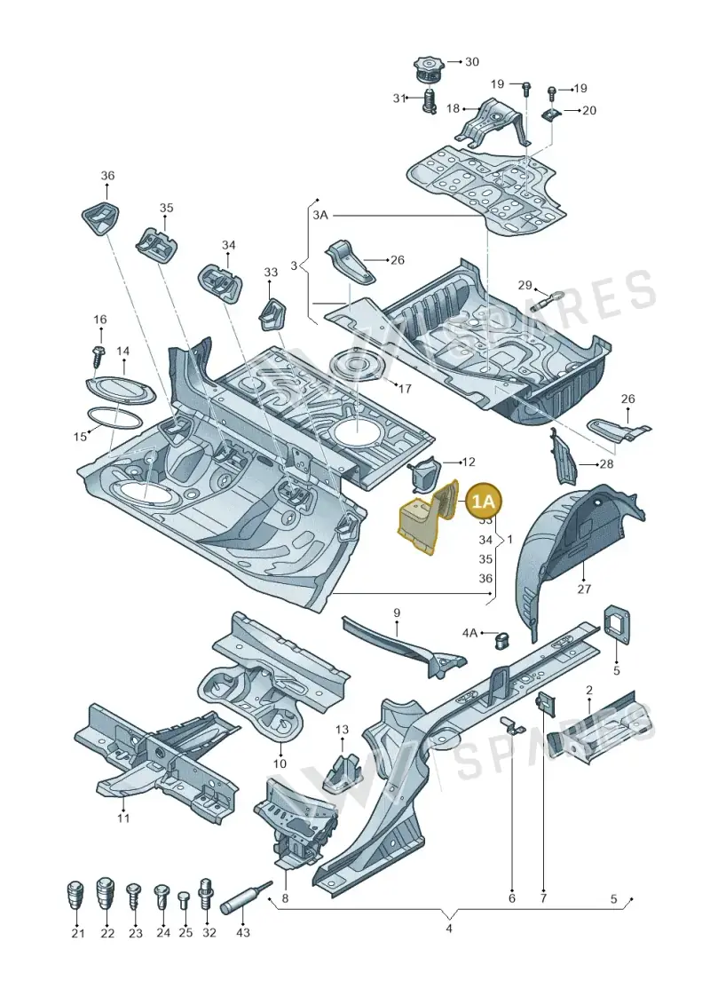 4G0804480 — Audi RS7 Sportback (2013-2018) diagram 765803500, position 1A