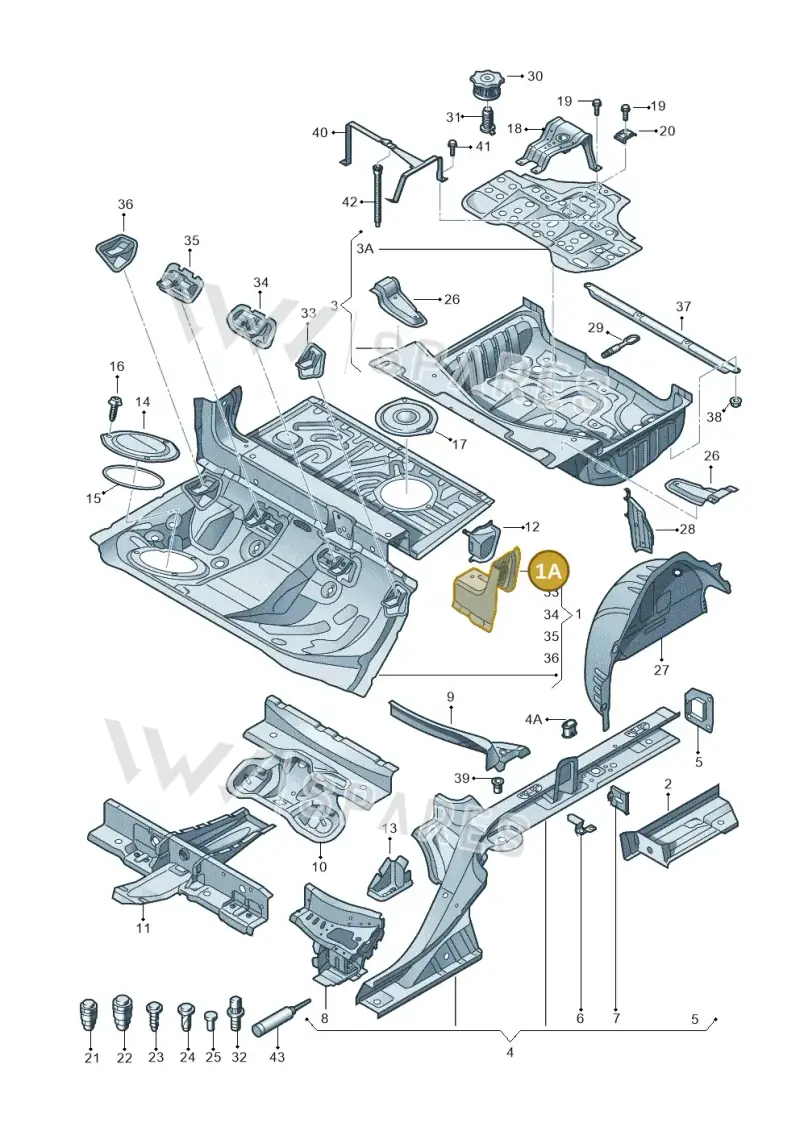 4G0804480 — Audi A7 Sportback (2014-2018) diagram 711803500, position 1A
