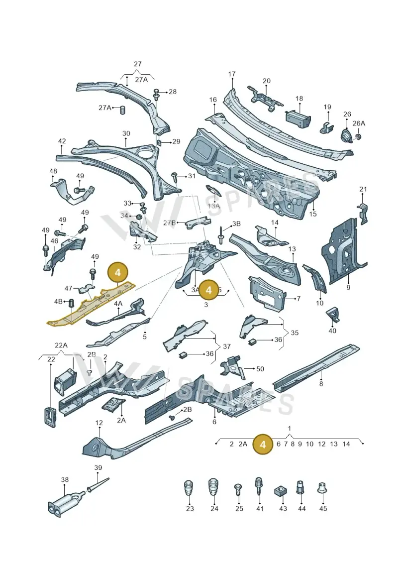 4G0805240A — Audi A6 (2014-2018) diagram 711803000, position 4