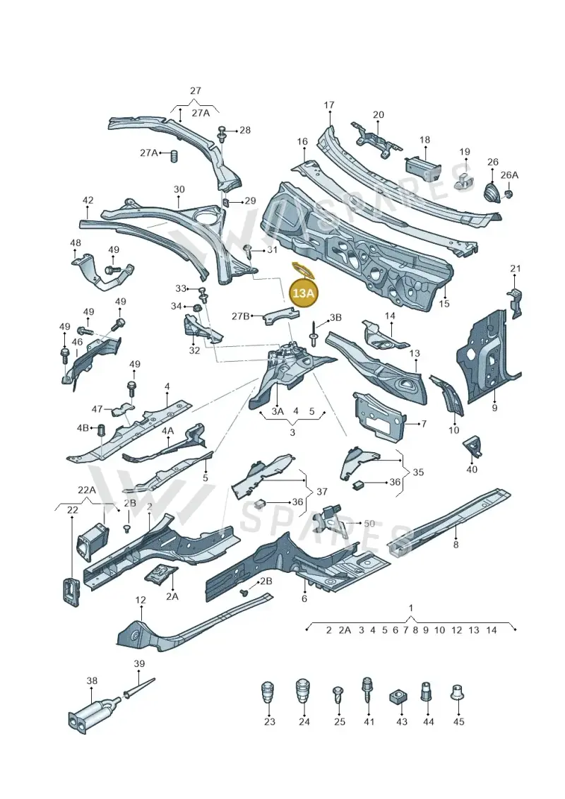 4G0805479A — Audi A7 Sportback (2014-2018) diagram 711803000, position 13A