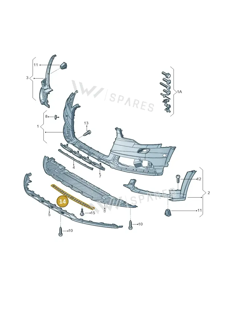 4G0807110A — Audi A6 Avant (2012-2018) diagram 738807100, position 14