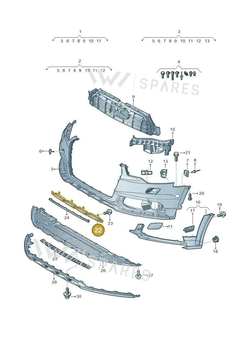 4G0807683A — Audi A6 Avant (2012-2018) diagram 738807150, position 22