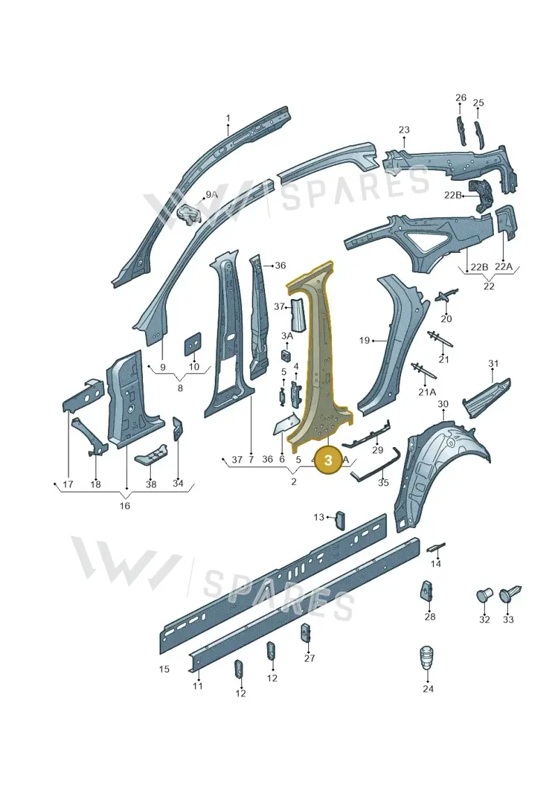 4G0809228A — Audi A6 (2014-2018) diagram 717809000, position 3