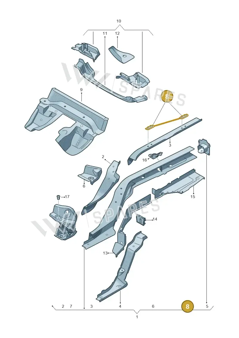 4G0809809 — Audi RS4 Avant (2017-2025) diagram 849803400, position 8