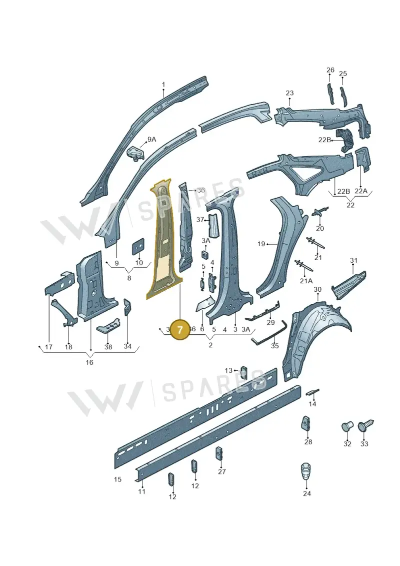 4G0810199A — Audi A6 (2014-2018) diagram 717809000, position 7