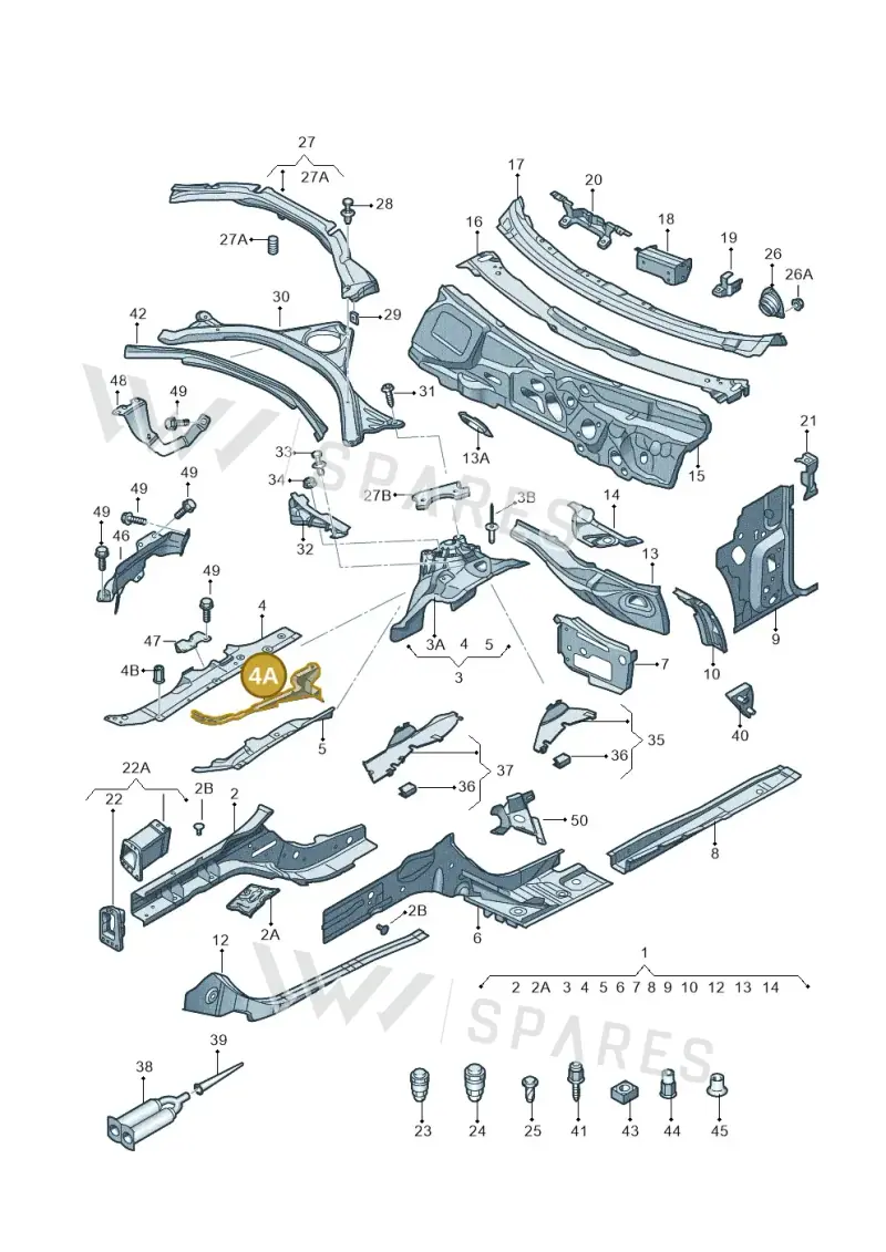 4G0810889 — Audi A7 Sportback (2014-2018) diagram 711803000, position 4A