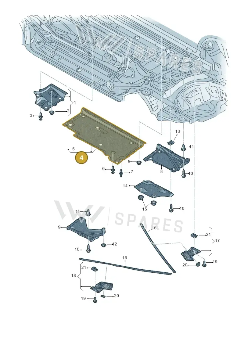 4G0825208E — Audi A7 Sportback (2014-2018) diagram 788825000, position 4