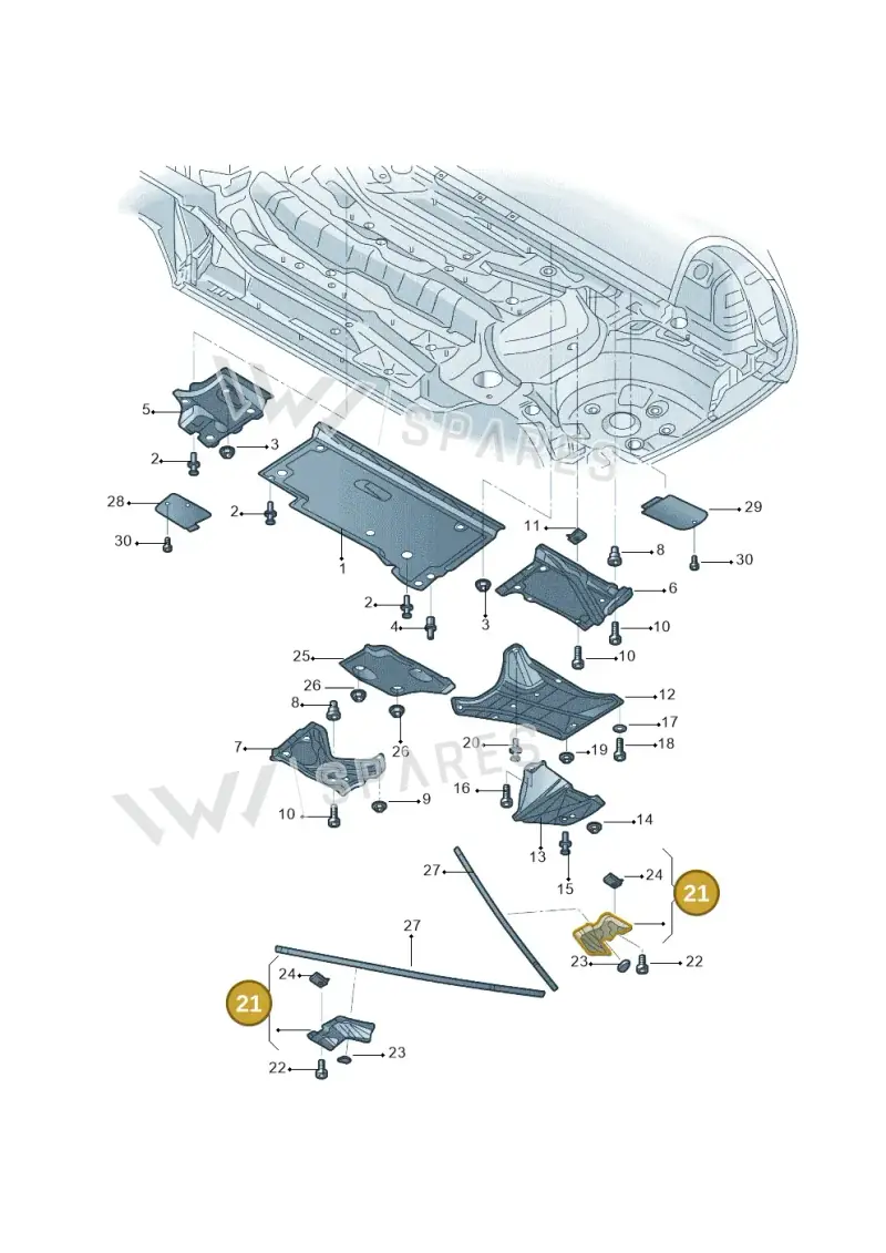 4G0825218A — Volkswagen Phideon (2016-2023) diagram 251825000, position 21