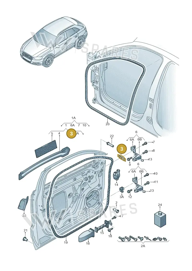 4G0831135A — Audi Q3 1.4 (2012-2016) diagram 728831100, position 3