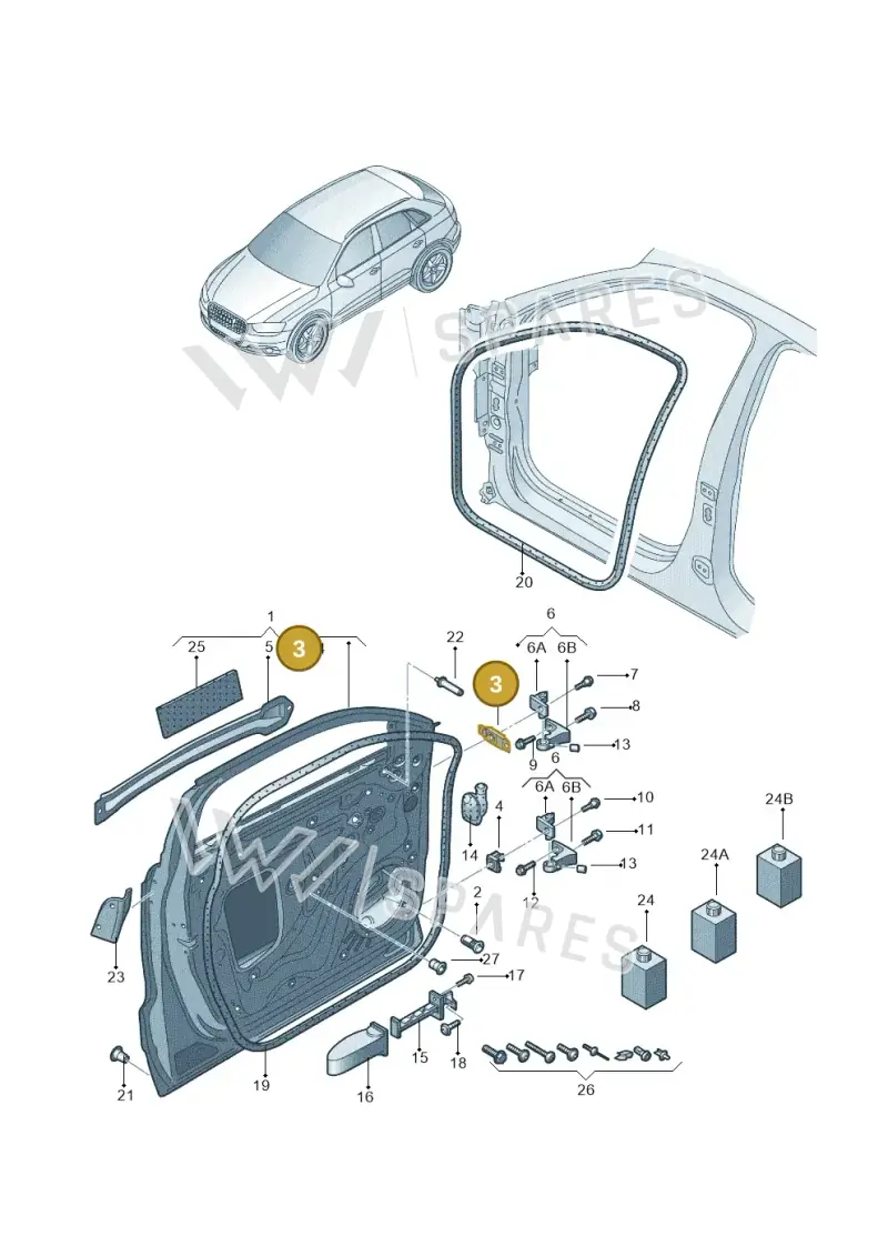 4G0831135A — Audi Q3 quattro 2.0 (2016-2019) diagram 895831010, position 3