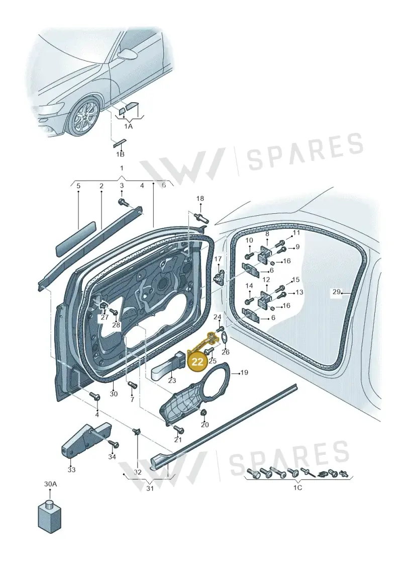 4G0837249C — Audi A6 (2014-2018) diagram 717831100, position 22