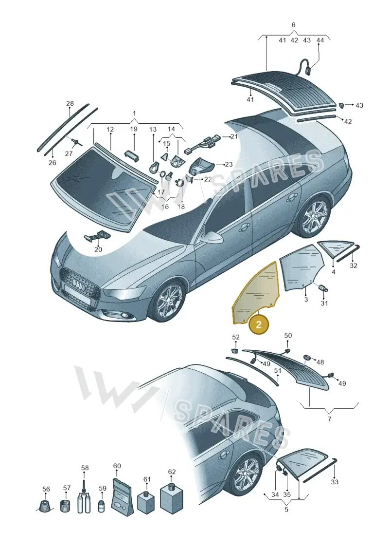 4G0845021A — Audi A6 Avant (2012-2018) diagram 717845000, position 2