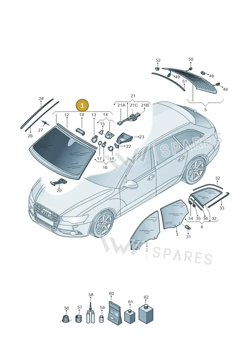 4G0845099GNVB — Audi RS6 Avant (2013-2018) diagram 758845100, position 1
