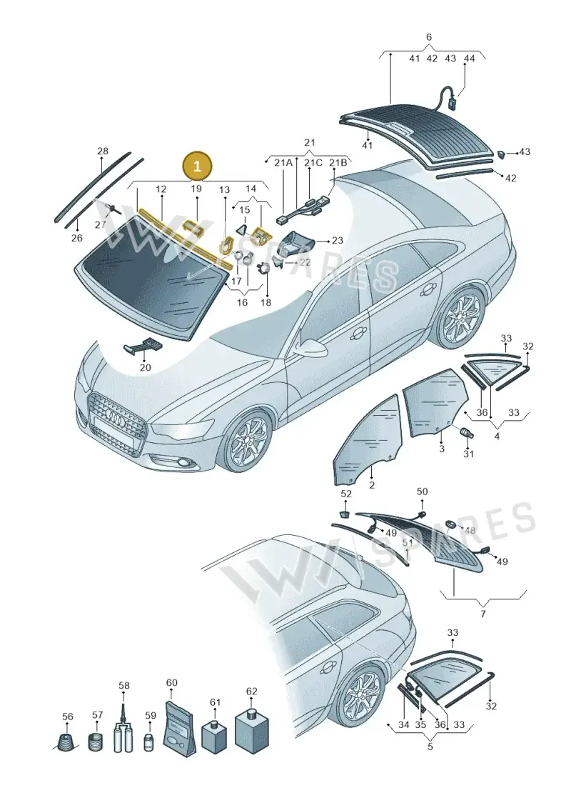 4G0845099HNVB — Audi A6 (2014-2018) diagram 798845000, position 1
