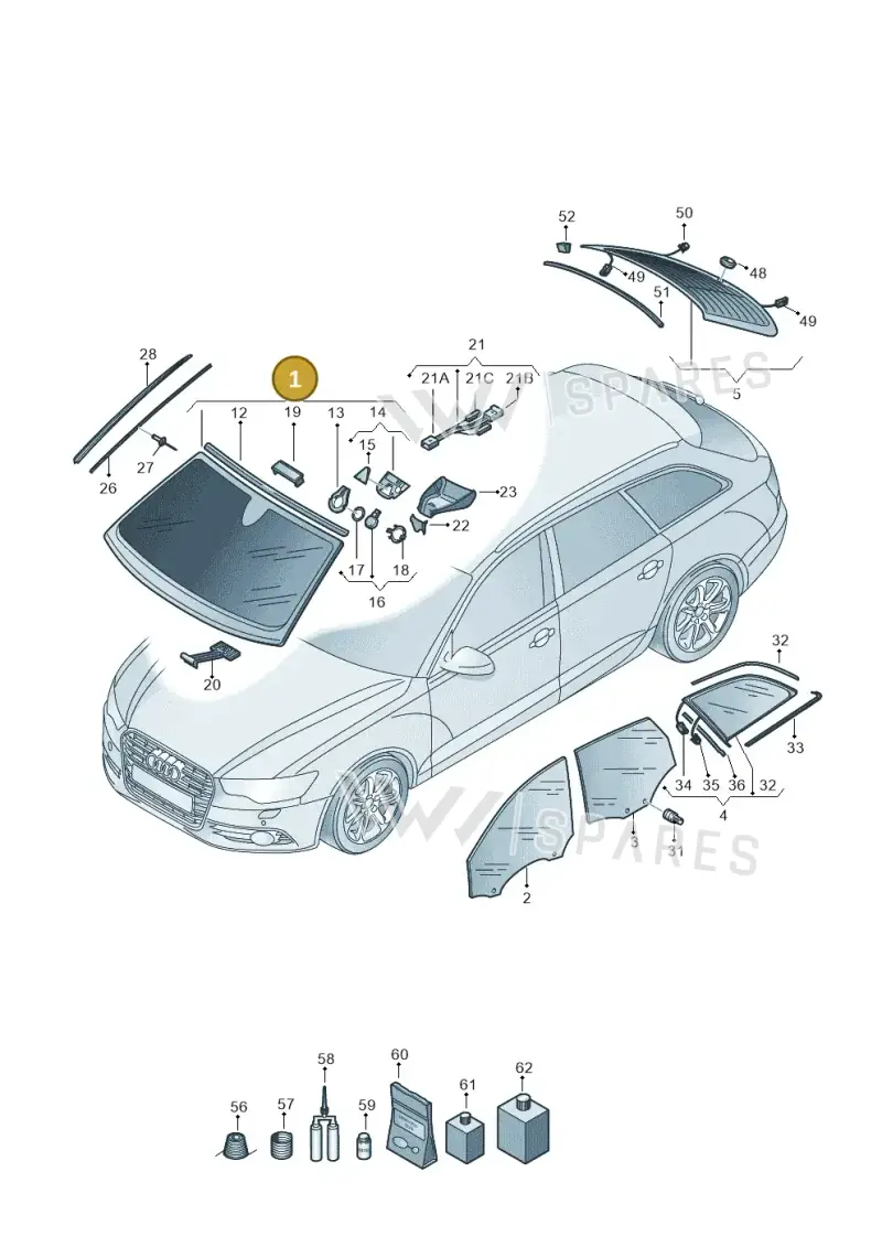 4G0845099JNVB — Audi RS6 Avant (2013-2018) diagram 758845100, position 1