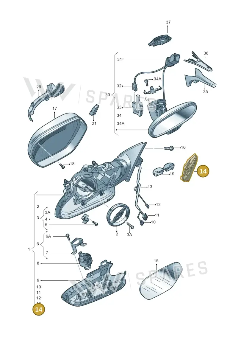 4G0867130A — Audi RS6 Avant (2013-2018) diagram 717857400, position 14