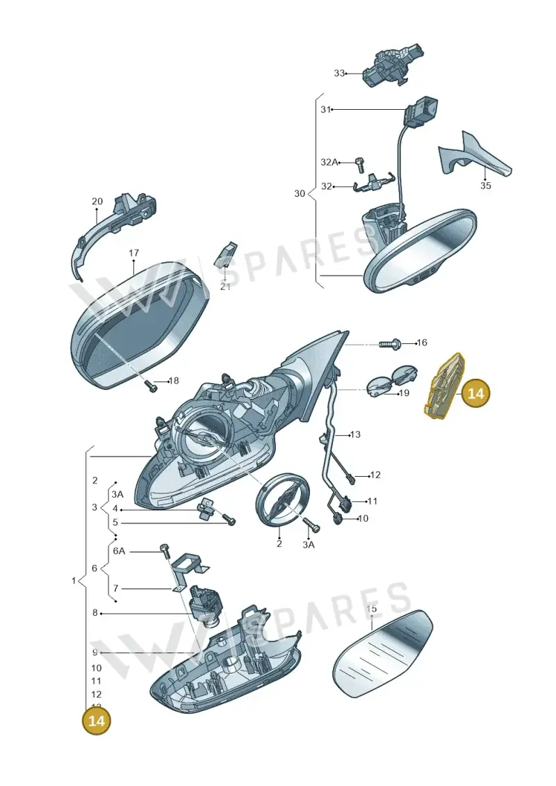 4G0867130A — Audi A6 qu. 3.0 tdi (2014-2018) diagram 798857400, position 14