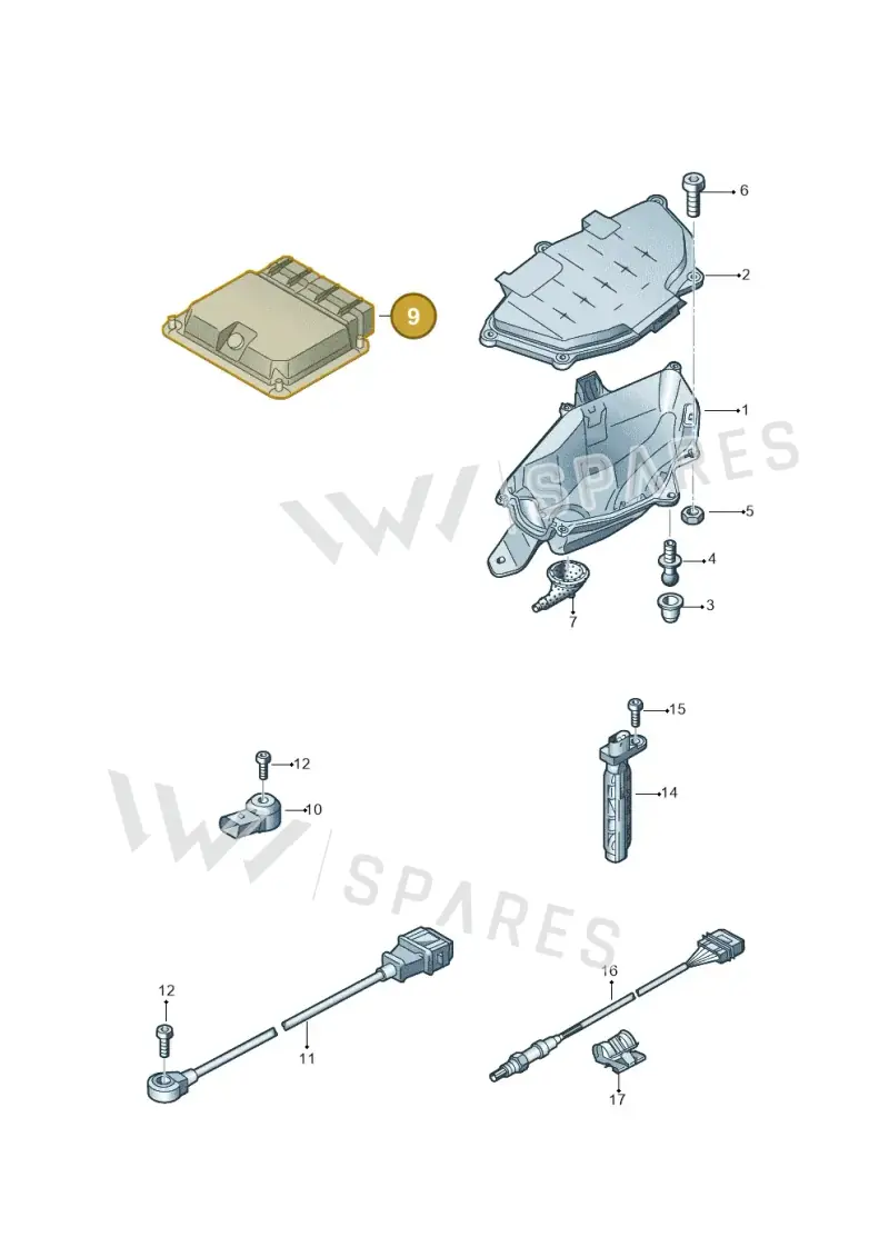 4G0906014D — Audi A7 Sportback (2014-2018) diagram 788906000, position 9