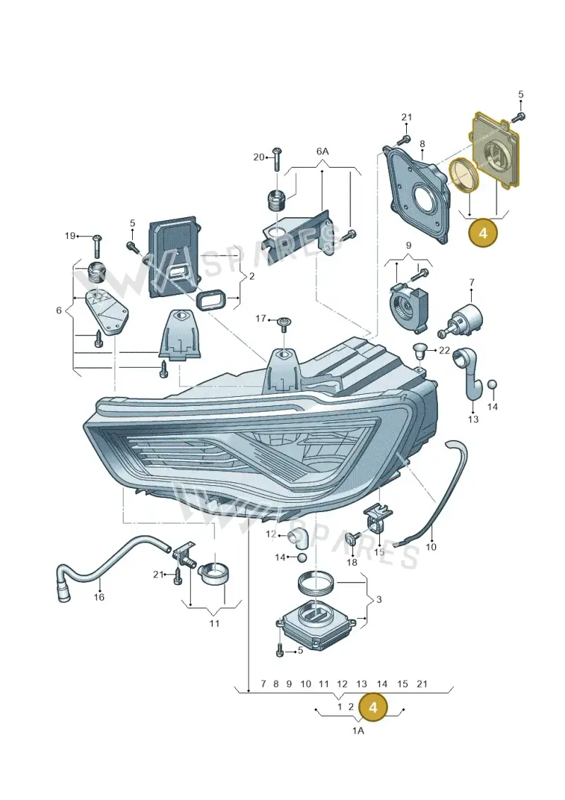 4G0907397Q — Audi RS3 Sportback (2015-2016) diagram 745941160, position 4