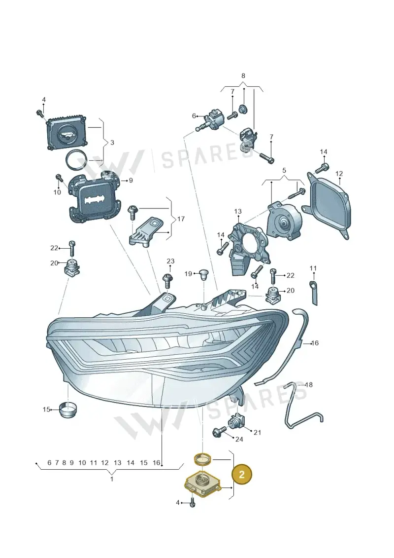 4G0907397Q — Audi A6 (2014-2018) diagram 798941050, position 2