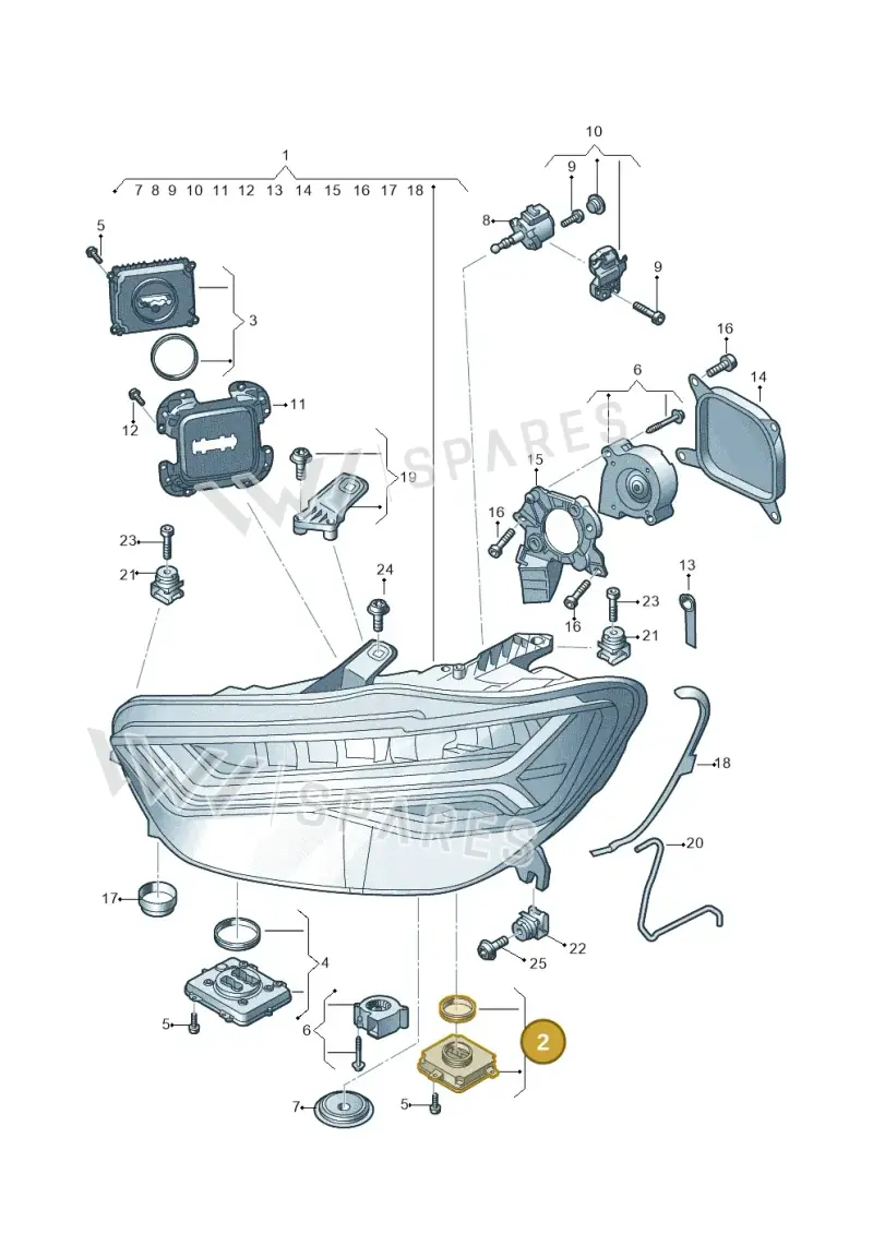 4G0907397Q — Audi A6 (2014-2018) diagram 798941100, position 2