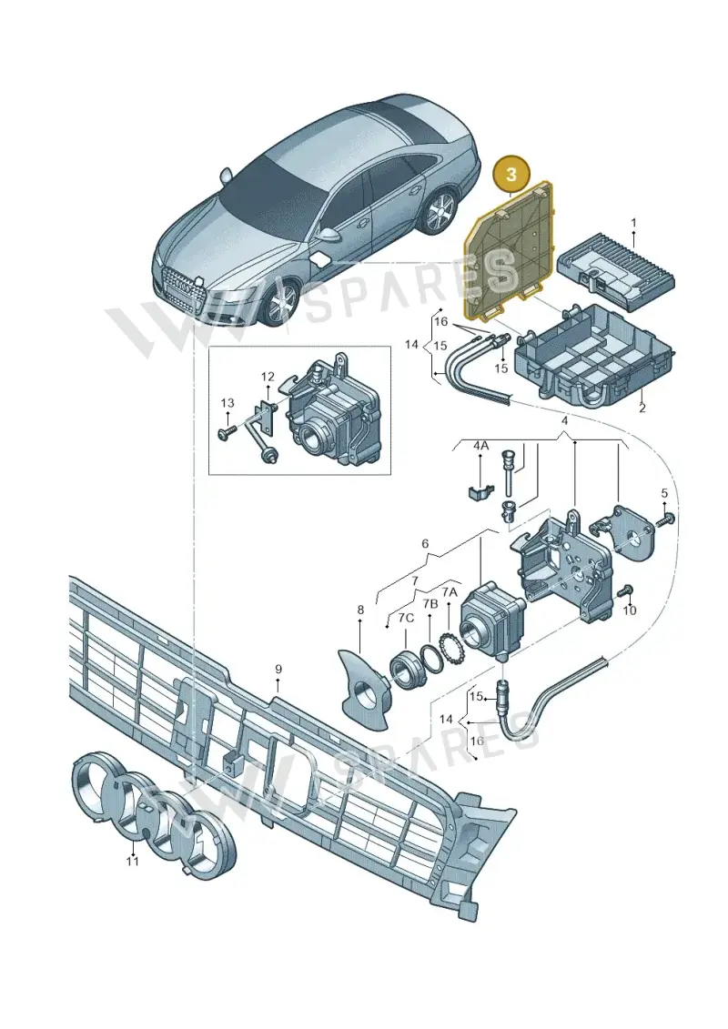 4G0907613 — Audi A6 Av. qu. 3.0 (2012-2018) diagram 717907410, position 3