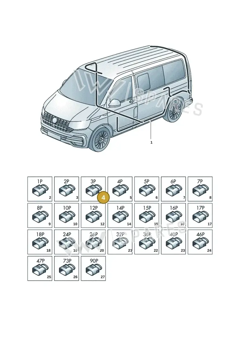 4G0919321A — Volkswagen Transporter Multivan (2019-2024) diagram 7em971080, position 4
