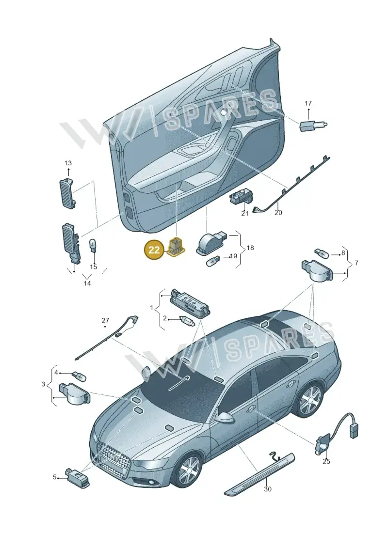 4G0919390B — Audi A6 L 2.0 (2011-2013) diagram 717947100, position 22