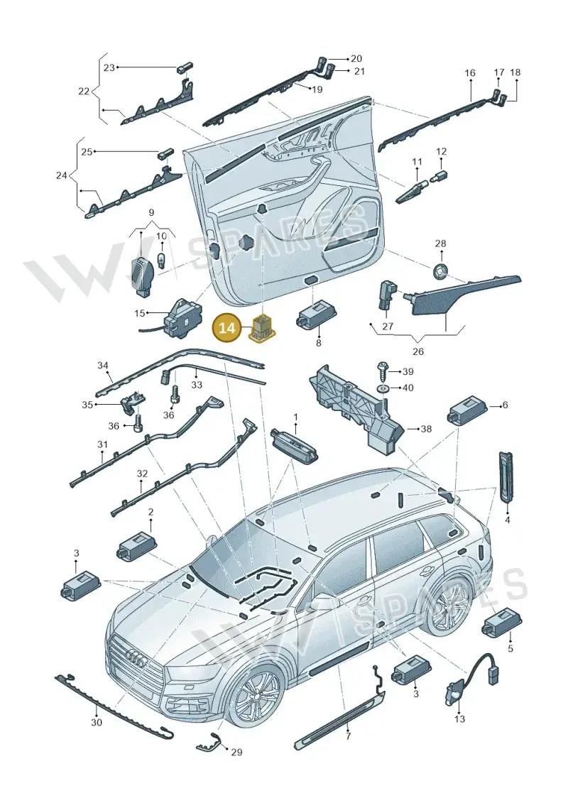 4G0919390B — Audi Q7 (2015-2025) diagram 859947100, position 14