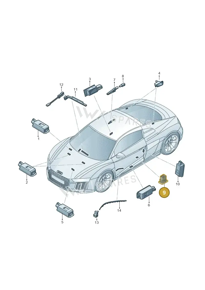 4G0919390B — Audi R8 Spyder (2015-2024) diagram 872947100, position 9