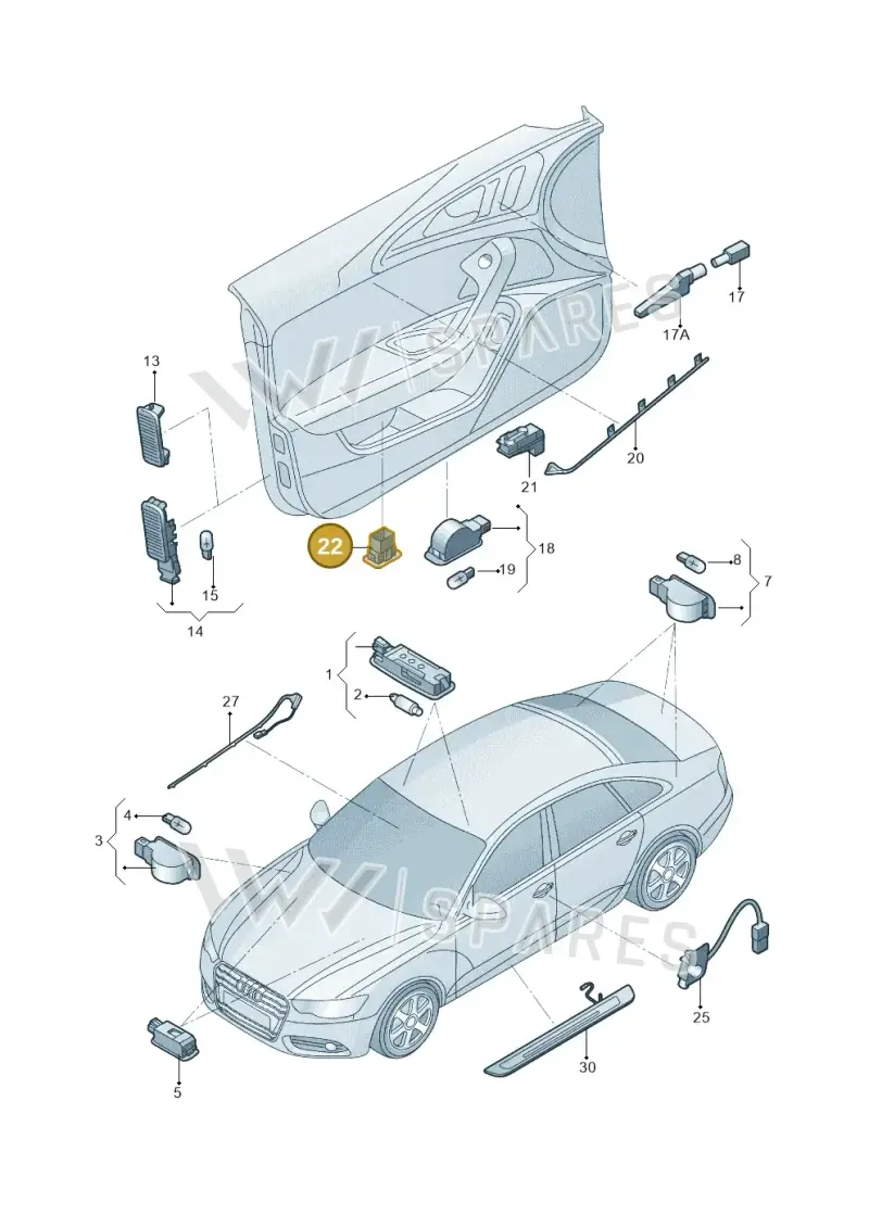 4G0919390B — Audi A6 1.8 (2015-2019) diagram 887947010, position 22