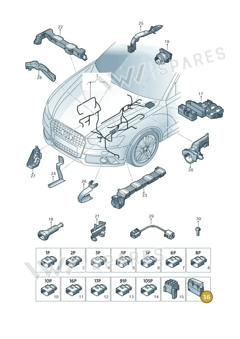4G0937501 — Audi RS6 Avant (2013-2018) diagram 758971650, position 16