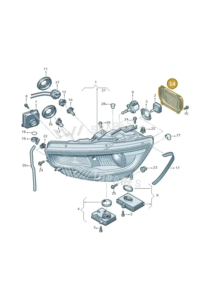 4G0941158 — Audi RS6 Avant (2013-2018) diagram 717941100, position 14