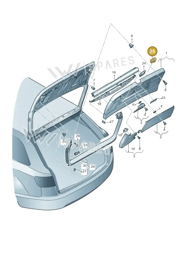 4G0959831A5PR — Audi Q5 qu. 2.0 TDI (2012-2017) diagram 448867950, position 25
